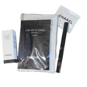 CHANEL Beauty Set with Black Mascara and Brown Eyeliner